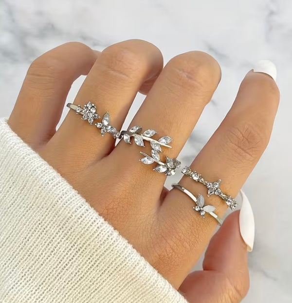 4Pcs jewellery ring set