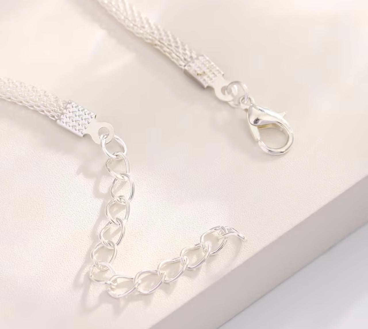 Infinity Heart Bracelet - Silver Rhinestone