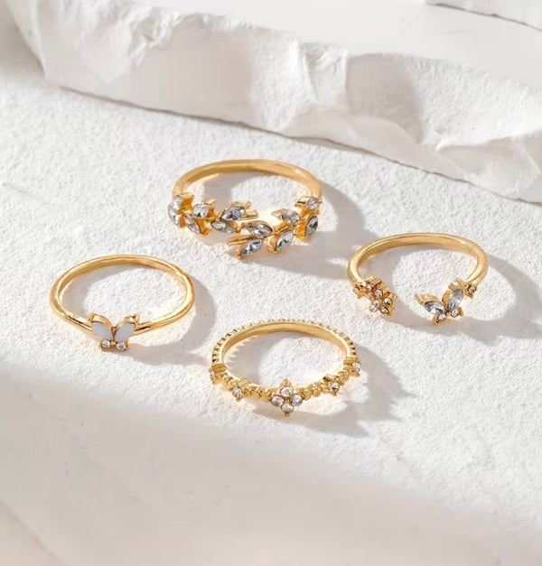 4Pcs jewellery ring set