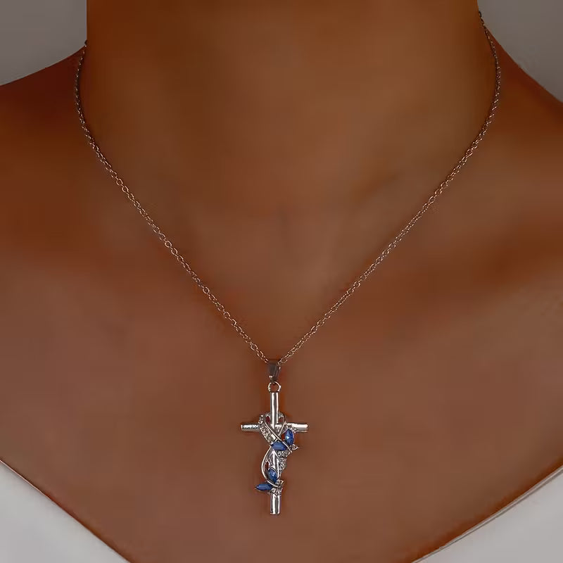 Cross vine eternal pendant