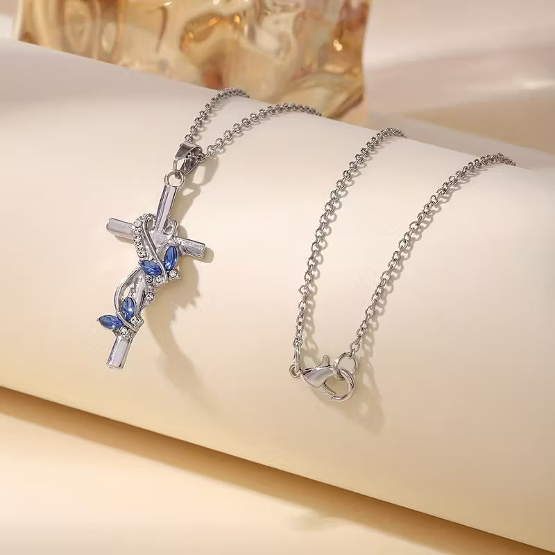 Cross vine eternal pendant