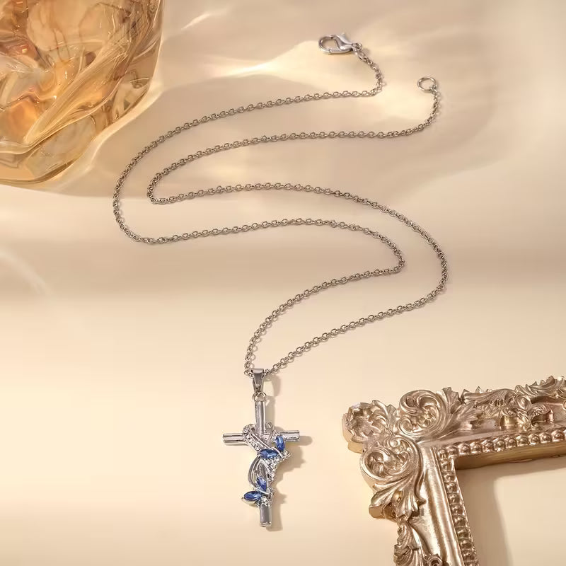 Cross vine eternal pendant