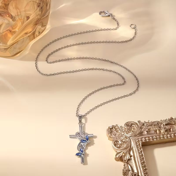 Cross vine eternal pendant